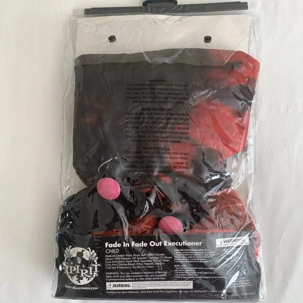 Kids Fade In Fade Out Executioner Costume, Spirit Halloween, Size Large 12-14 - Picture 4 of 5